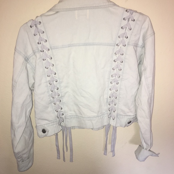 Forever 22 denim lace up jacket - Picture 2 of 2